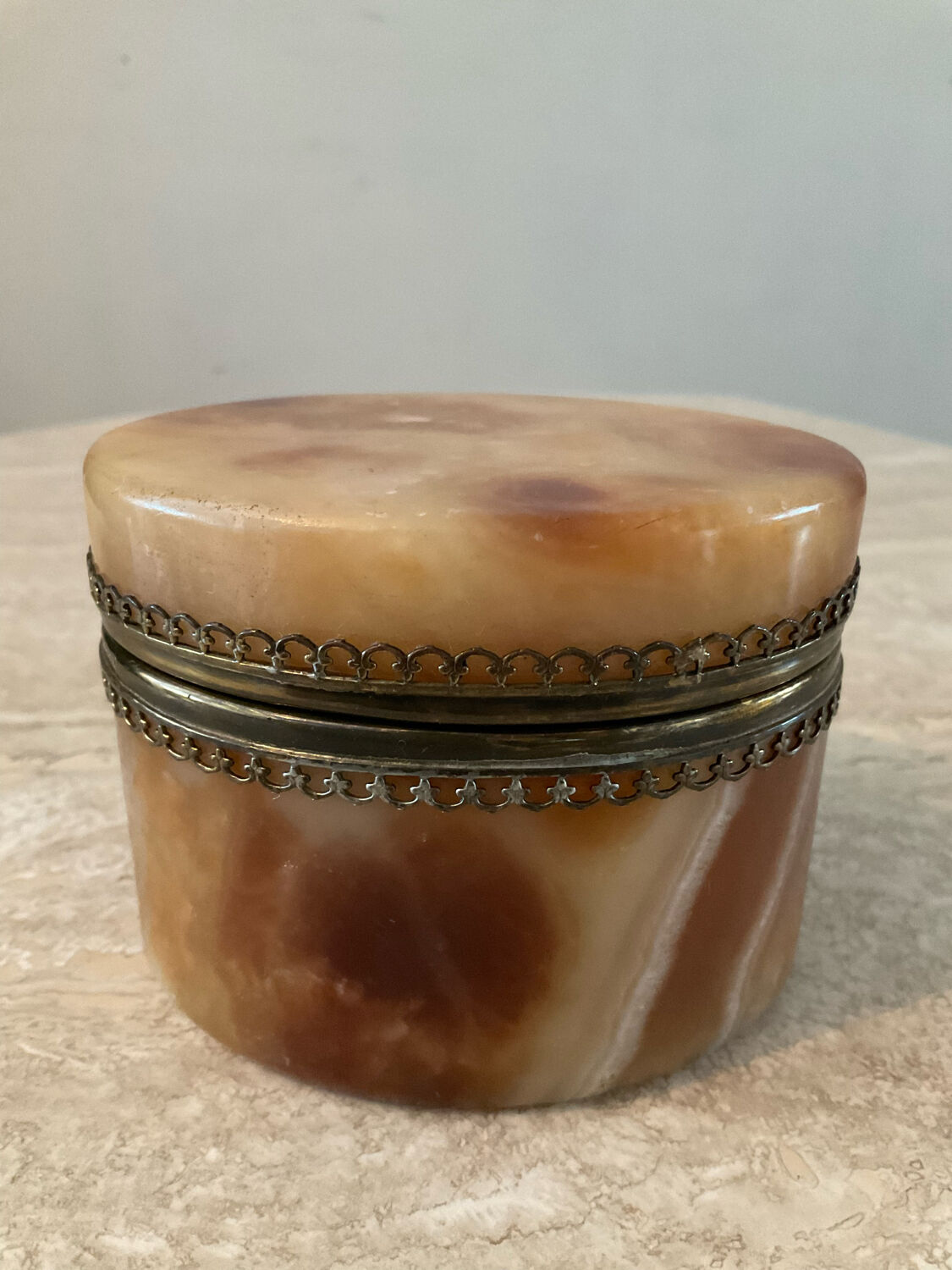 Vintage onyx jewelry box