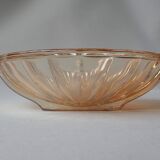 Fruit bowl - small salad bowl - iridescent pink/orange glass bowl