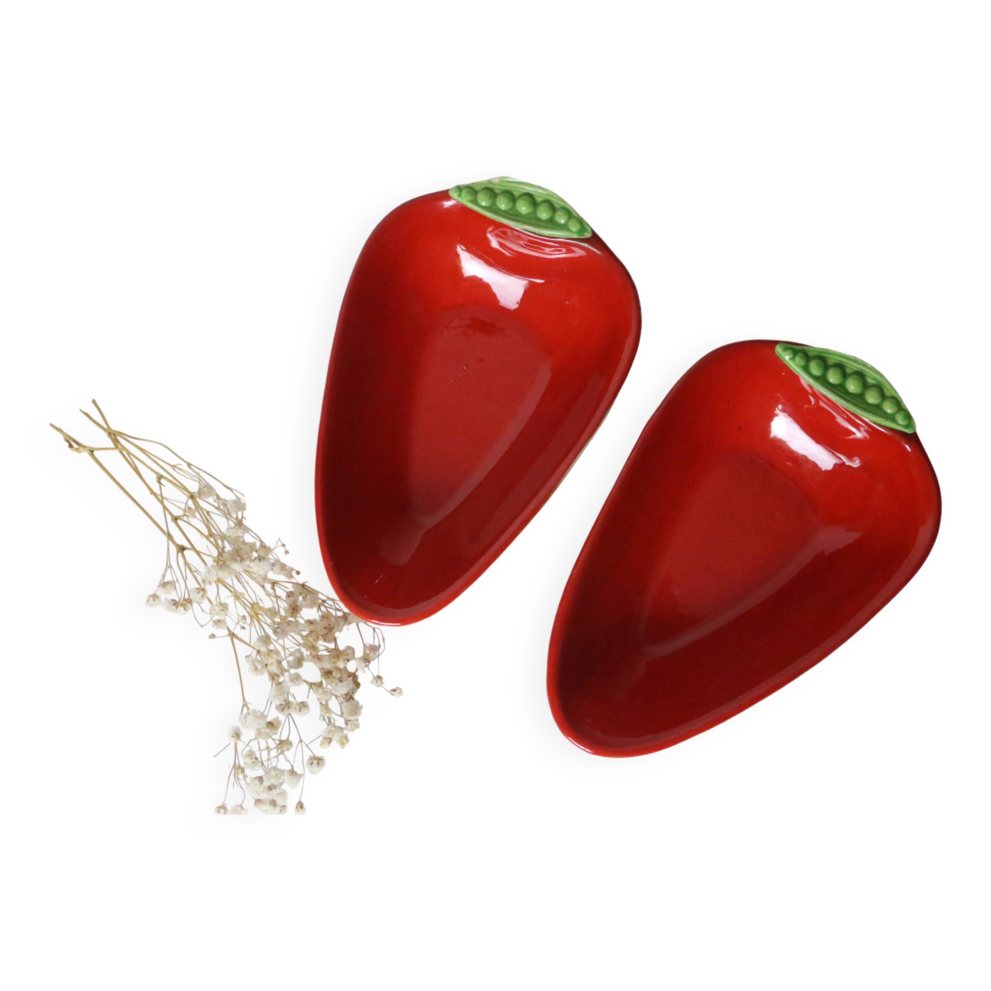 Pair of Saint Clément barbotine dishes