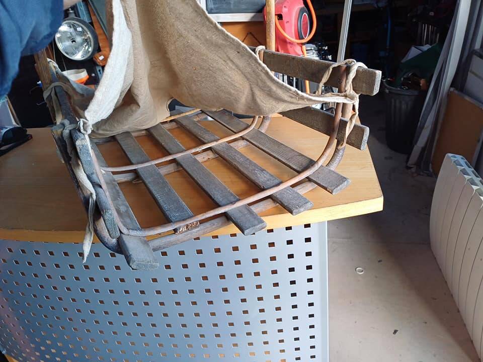 Log storage basket bamboo wood