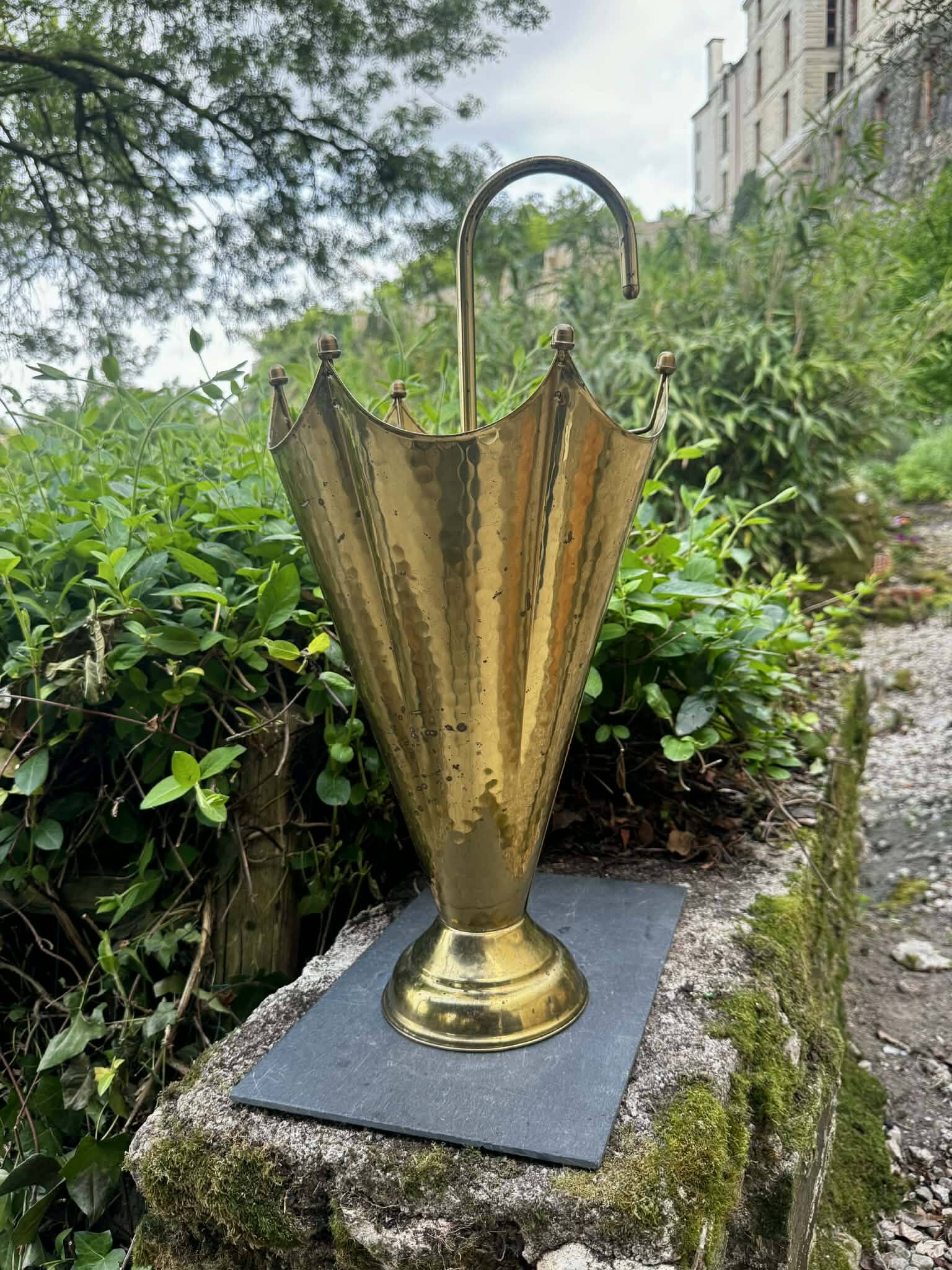 1960s vintage brass umbrella stand