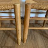 Ensemble de quatre chaises paillées