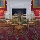 Spencer family gilded wooden bergère bench chair