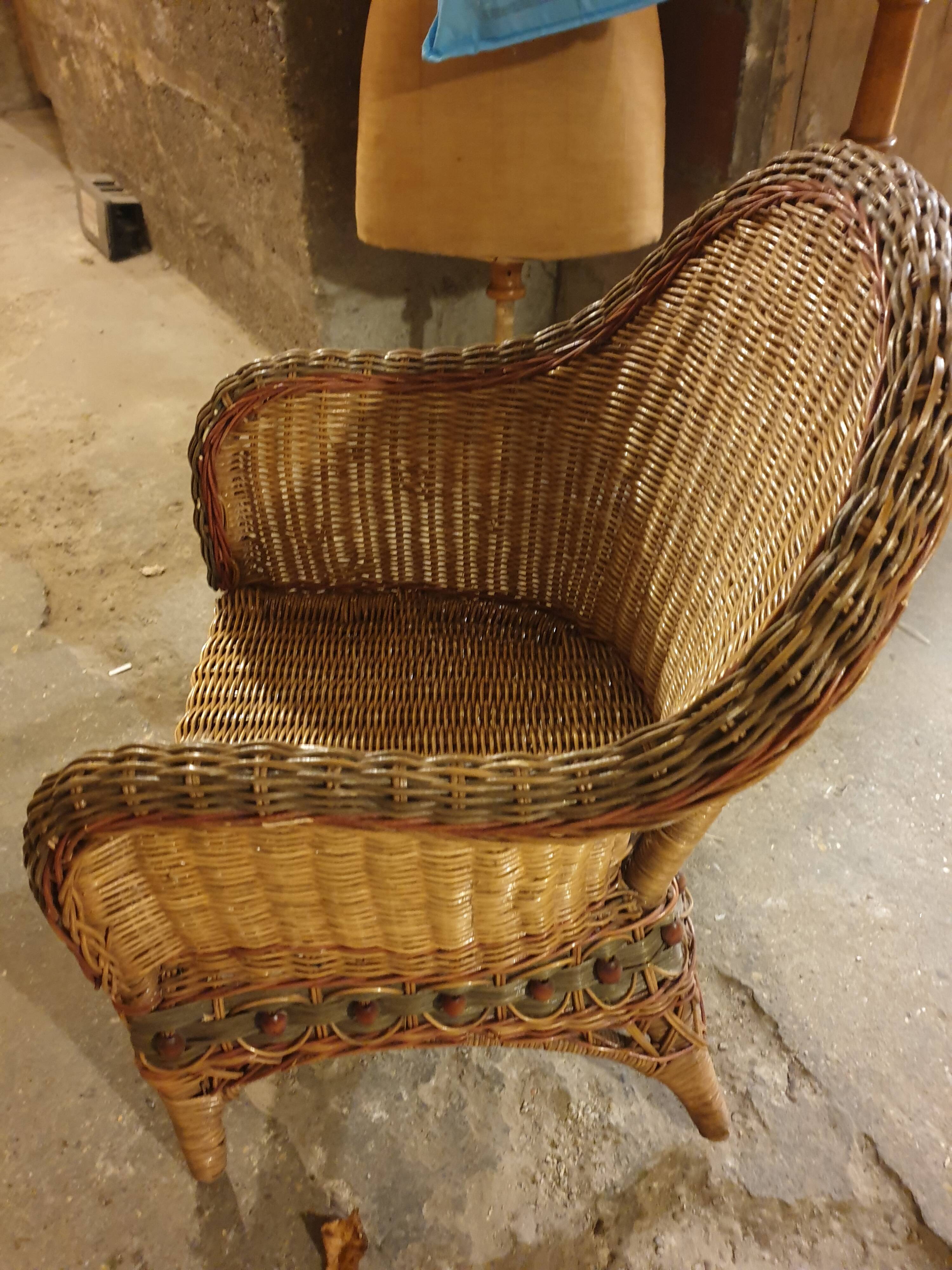 Children's rattan armchair