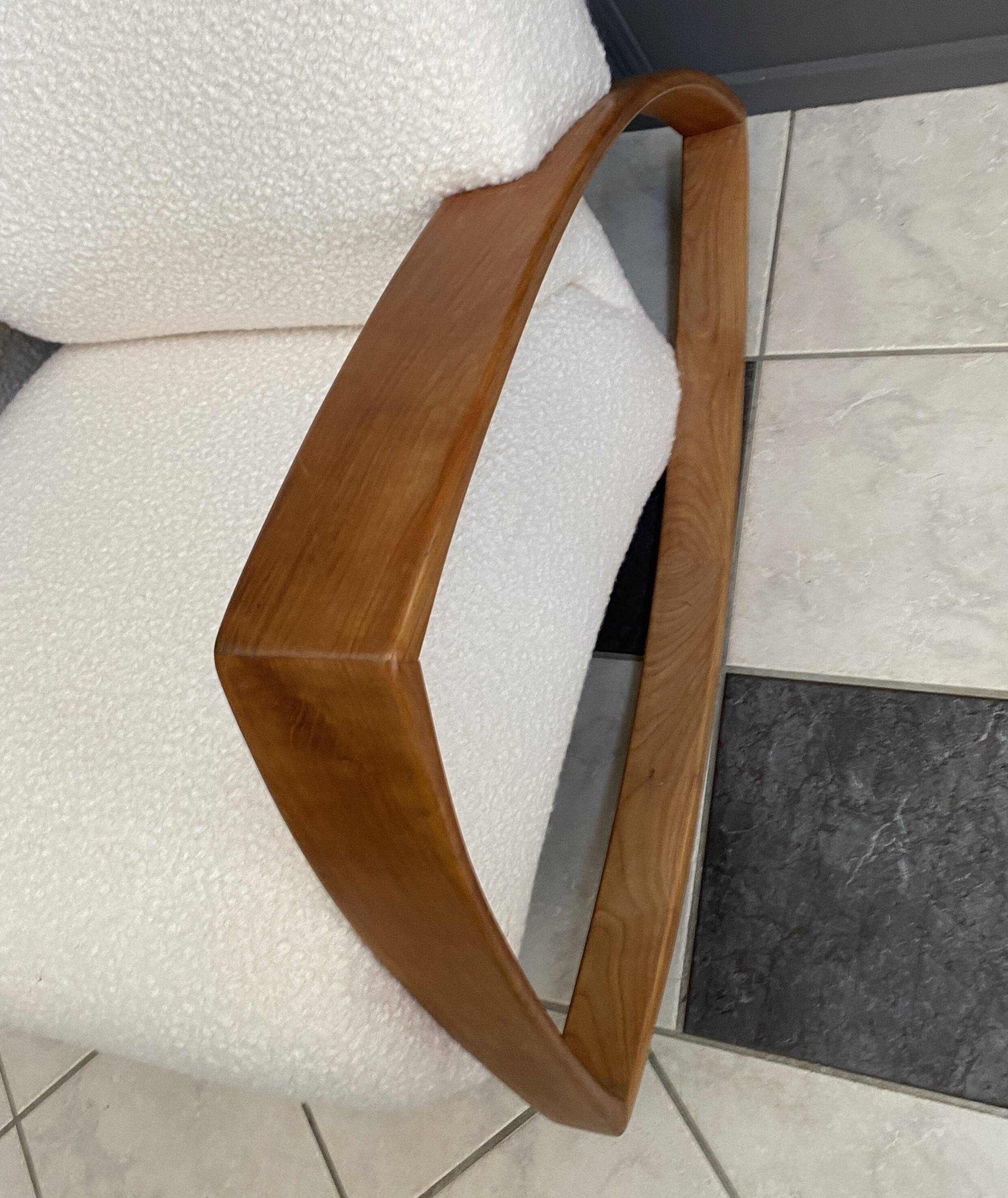 Pair of large rocking chairs reupholstered in White Boucle