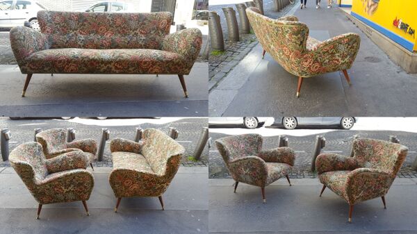 Paire de fauteuils organiques années 50-60