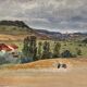 Tableau aquarelle "Vallée d'entremont - Contrexéville" début XX°