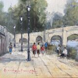 Landscape by the river signed