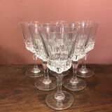 6 verres à vin cristal d’arques modèle Empire