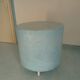 Pastel blue cylindrical coffee table "Tambour" – Artisan design.