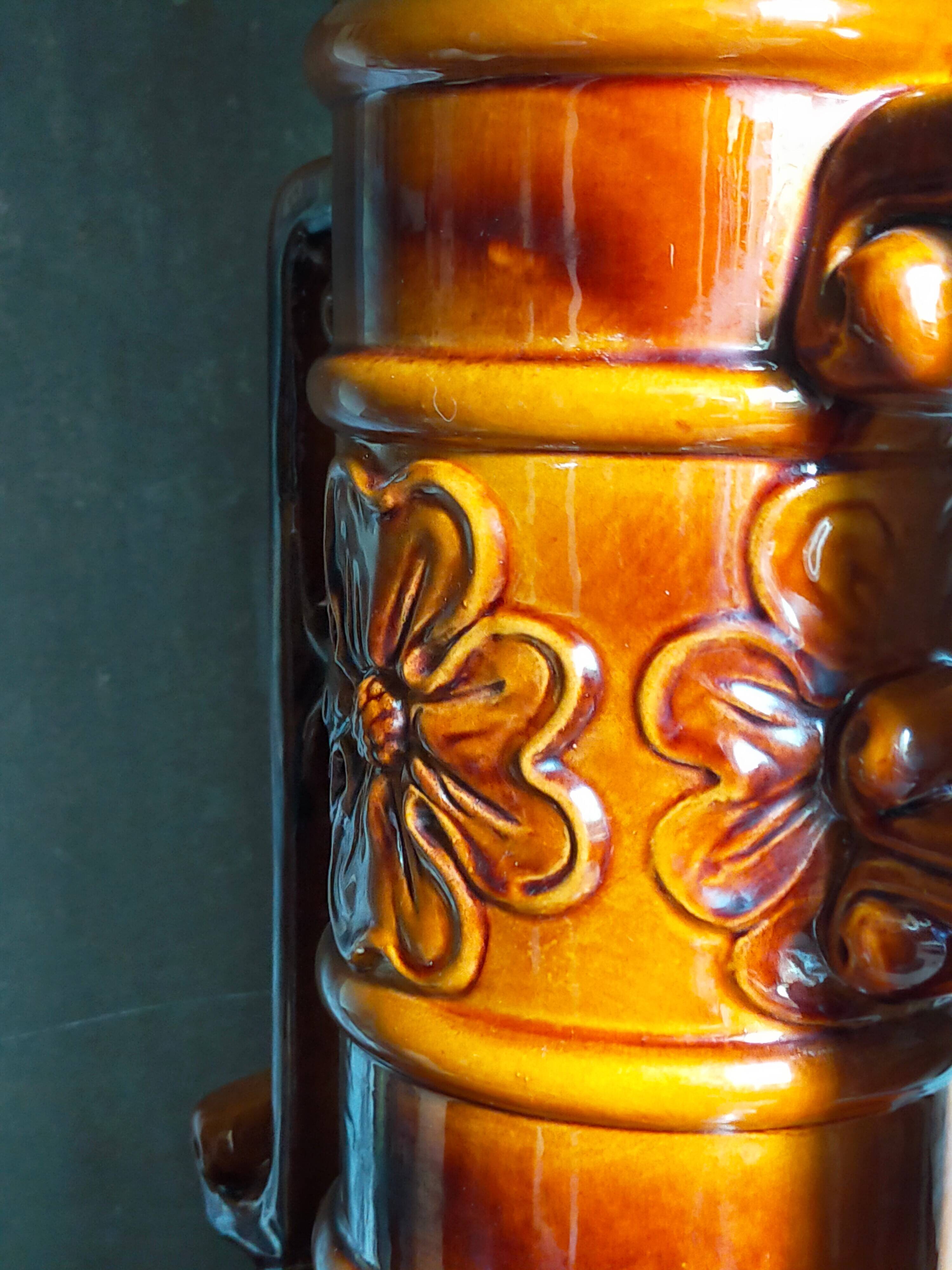 West germany ceramic floor lamp 70s