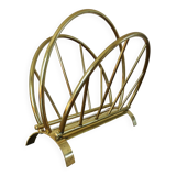 Golden brass magazine rack, Italy, 1950