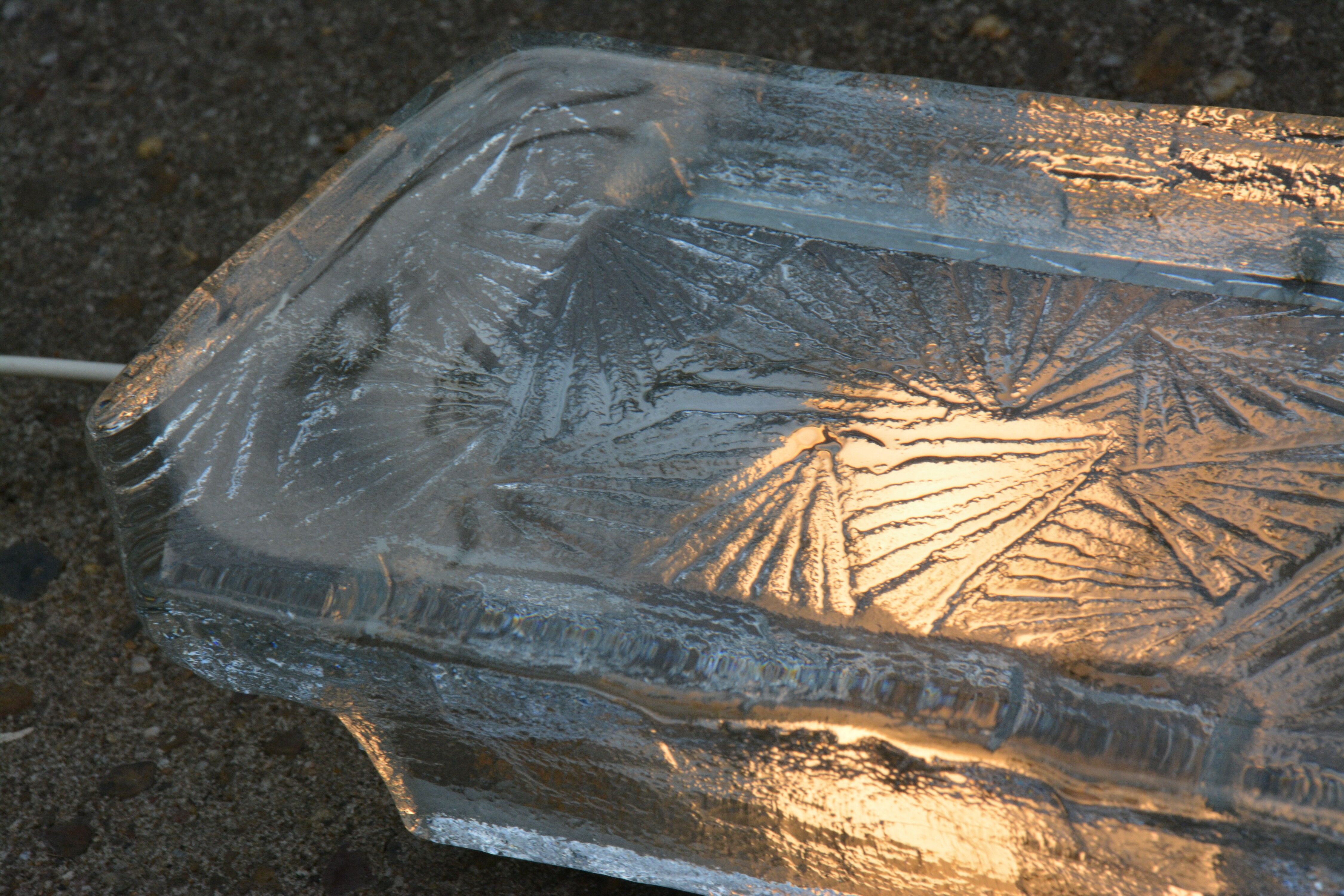 Pair of wall lamps ice glass, NAFA