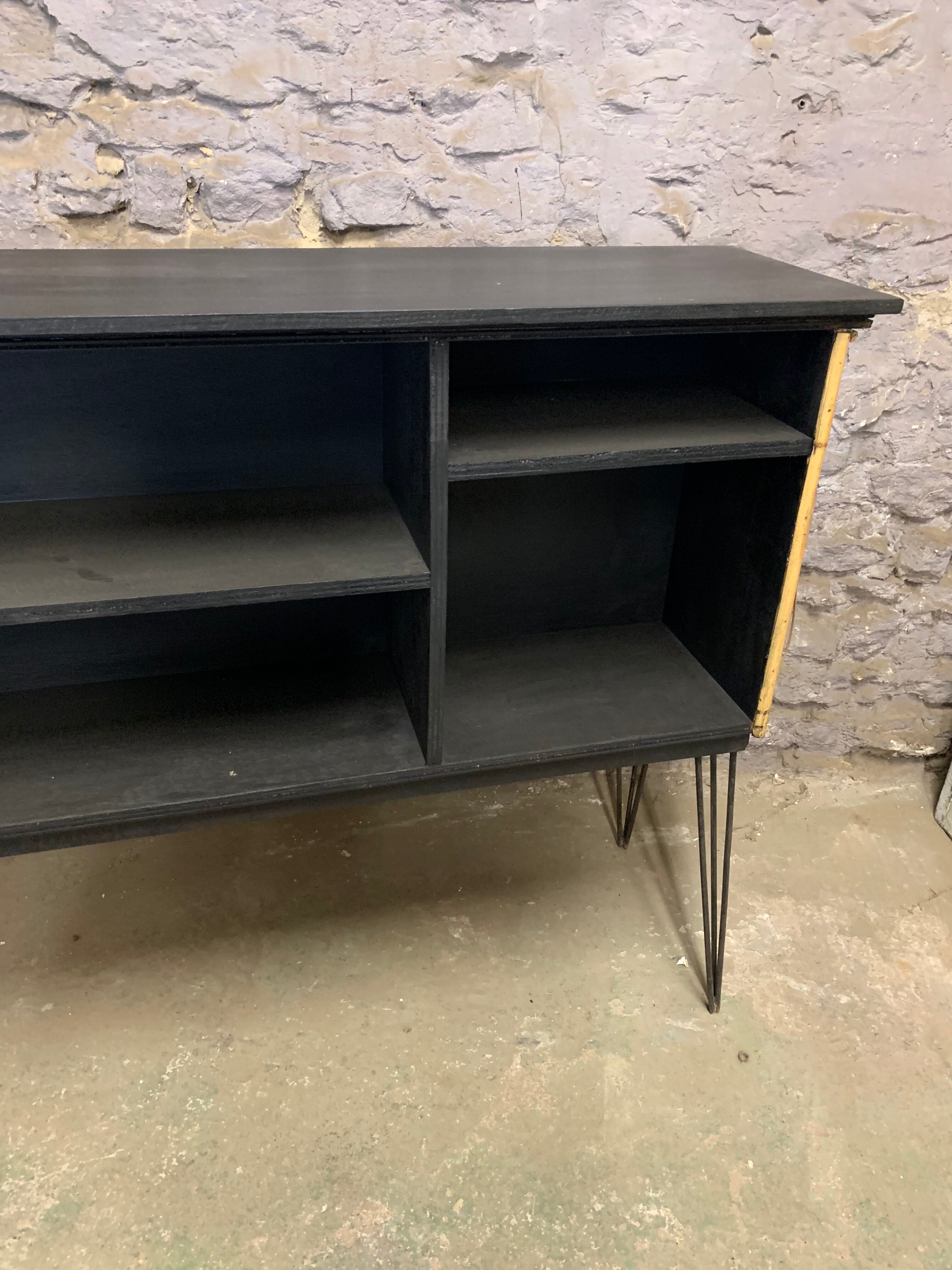 Vintage rattan and metal bar 1960