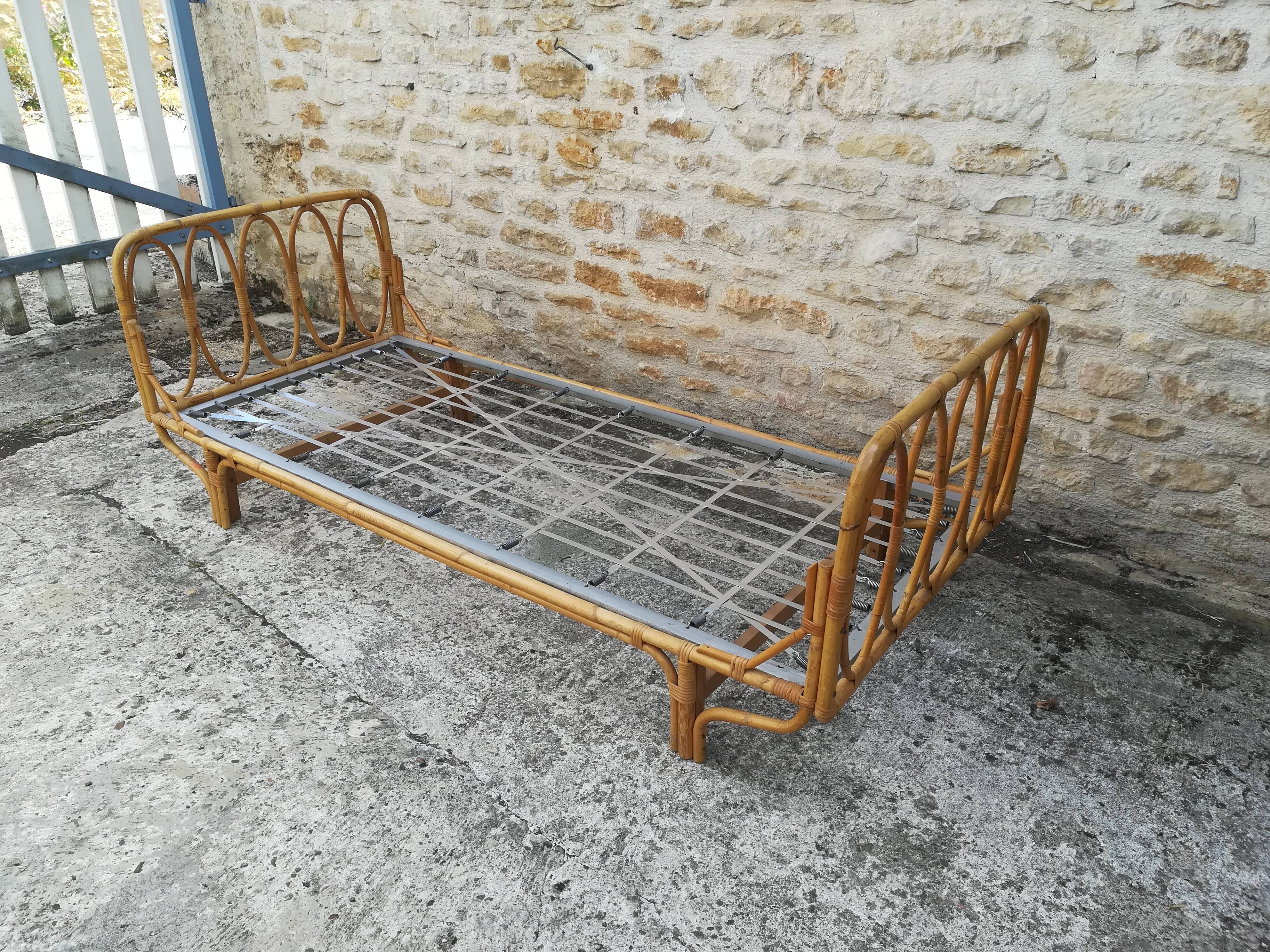 Bamboo and rattan bed