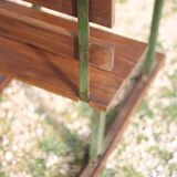Vintage desk, wooden and metal children's desk, school desk