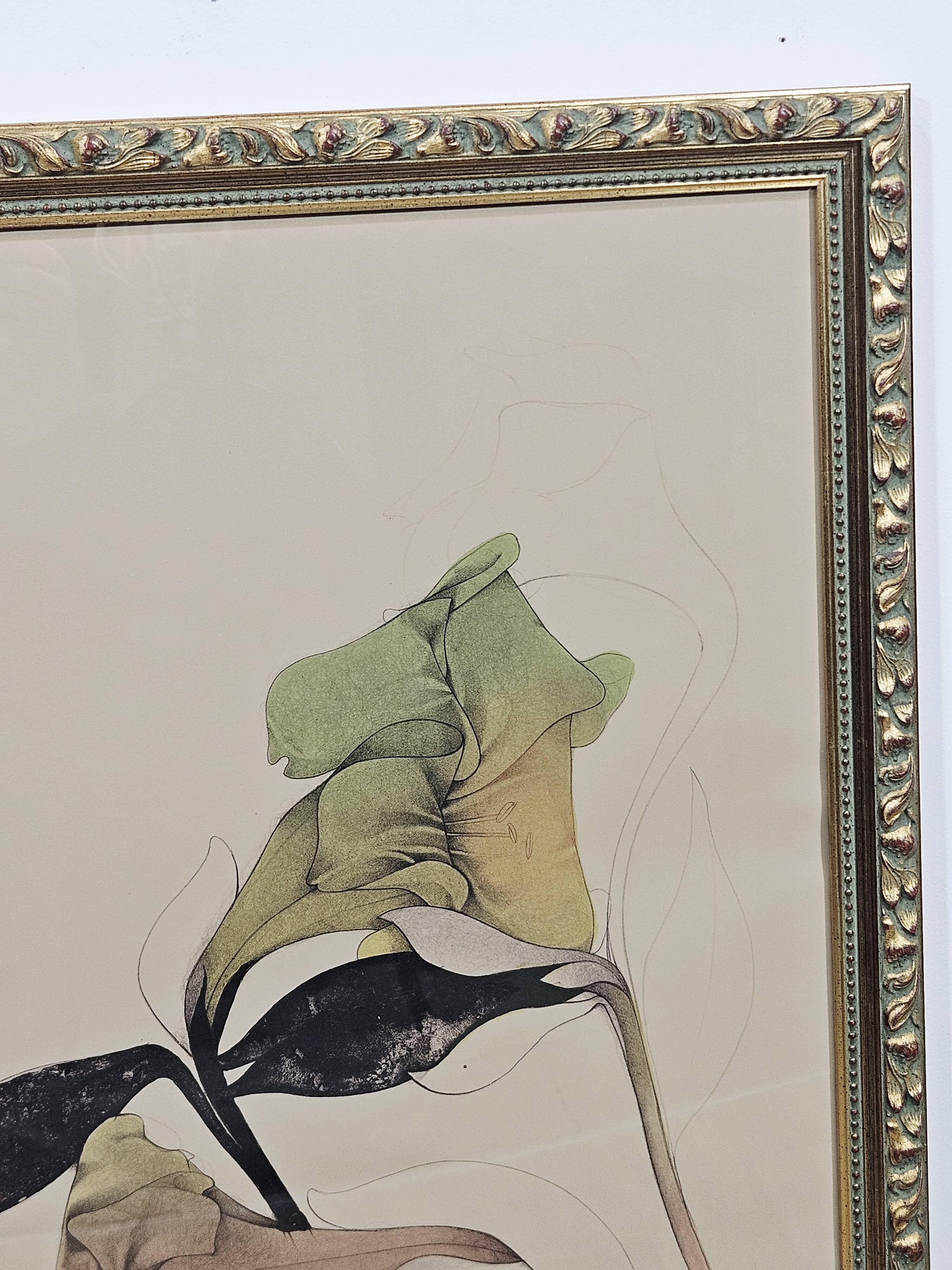 Lithograph Melancholy 109cm x 81cm, aut. B. Bruni, Edition Volker Huber