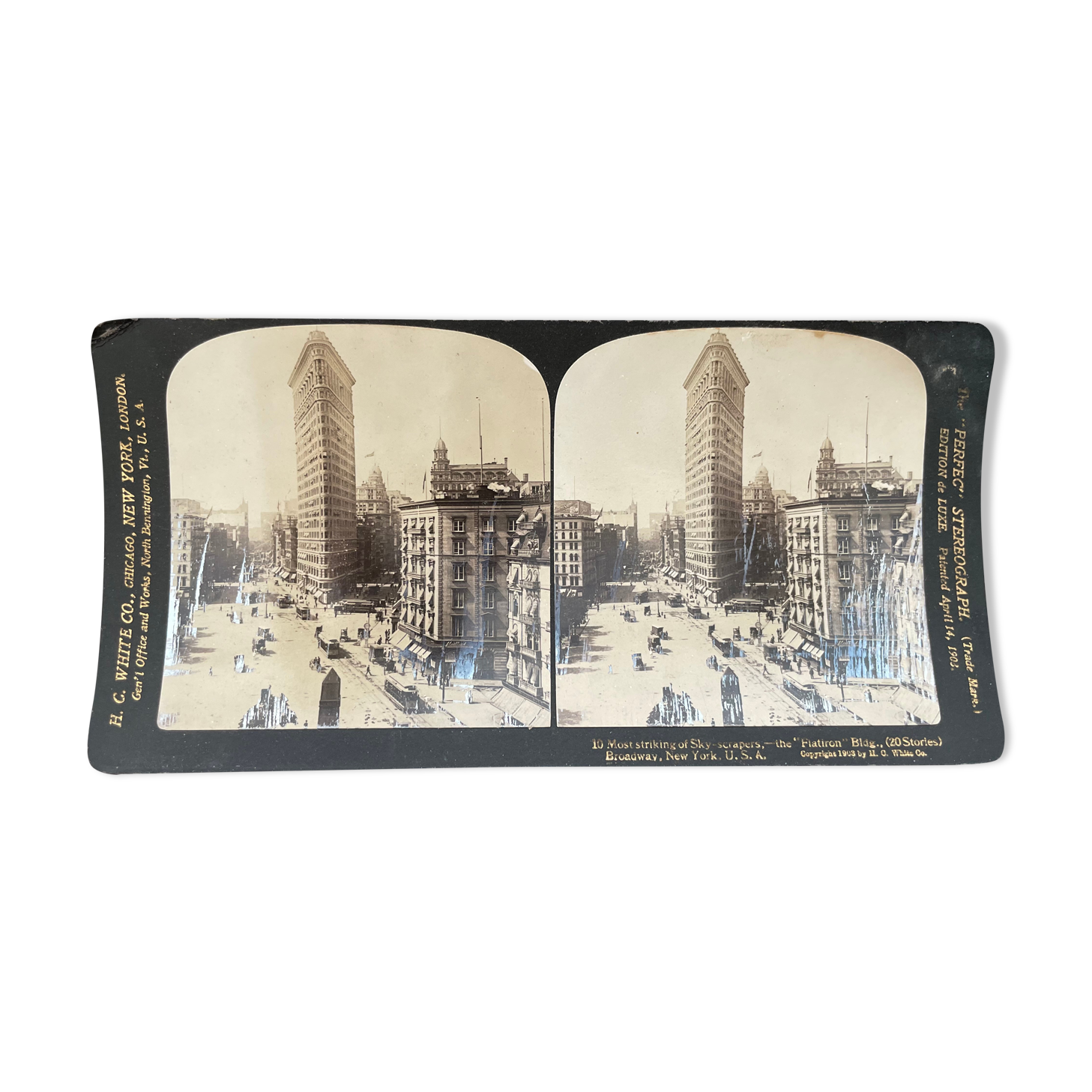 Old photography stereo, stereograph, luxury albumine 1903 New York, United States