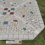 Cement and mosaic garden table from the 1960s