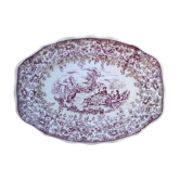 Service dish Luneville K&G, pink country décor