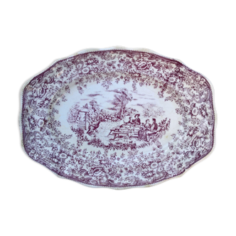 Service dish Luneville K&G, pink country décor