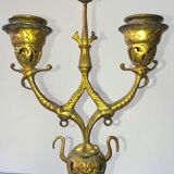 Paire de candélabres anciens en bronze japonisant XIXème