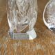Pair of antique frosted crystal perfume bottles – Signed Charet