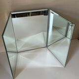 Modernist triptych mirror vintage design 70s