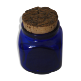 Pot Henkel bleu cobalt, capuchon liège, 70's