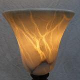 Pair of vintage lamps in natural stone and alabaster, PEGASAM style