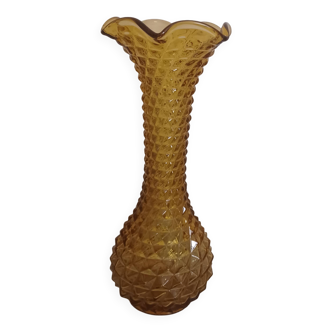 Vintage orange-yellow Empoli vase