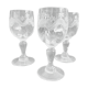 3 small crystal walking glasses fine decoration- very good condition