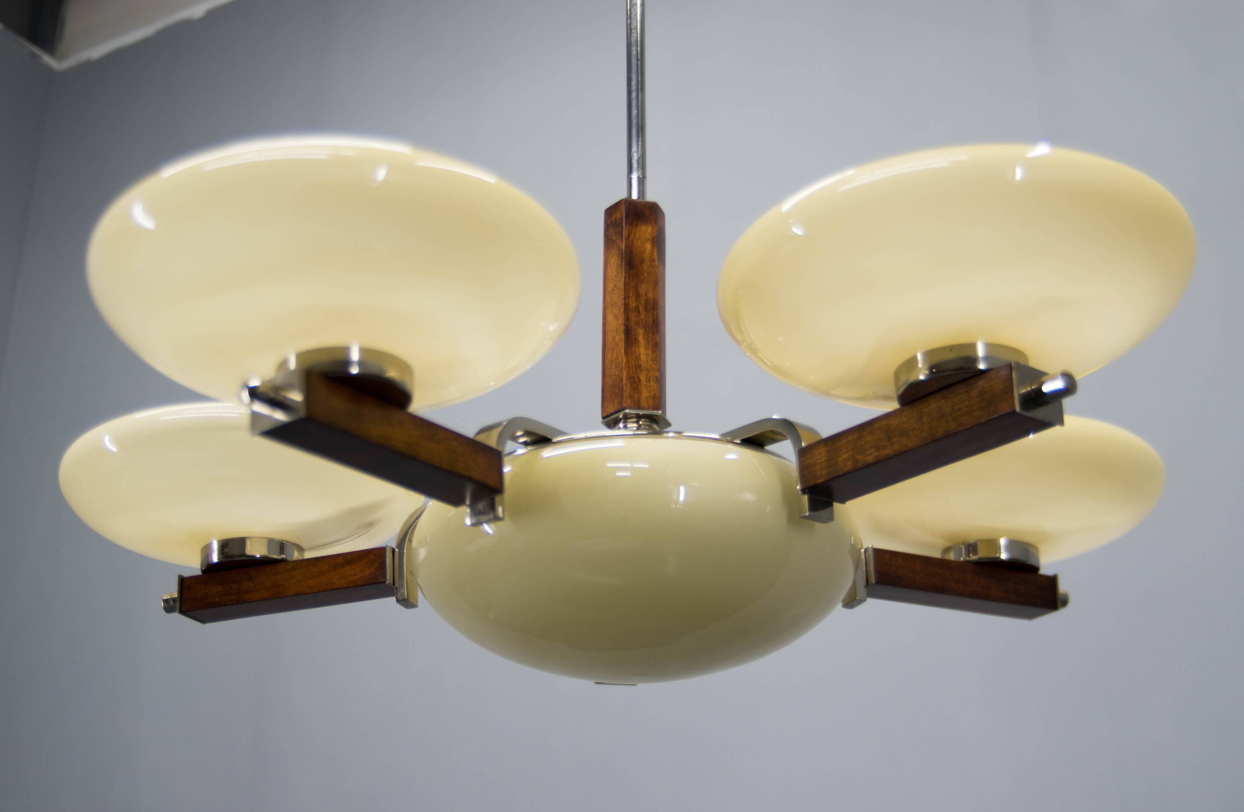 Large Art Deco Chandelier, Germany, 1930s, Restored