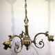 3-light chandelier in bronze and glass tulips