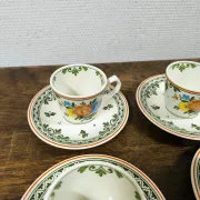 Set of 5 Coffee Cups and Saucers Villeroy & Boch "Alt Amsterdam" Vintage