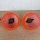 Paire d'appliques globes orange années 70