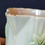 Old pitcher in slip 1900 ivy or holly decoration