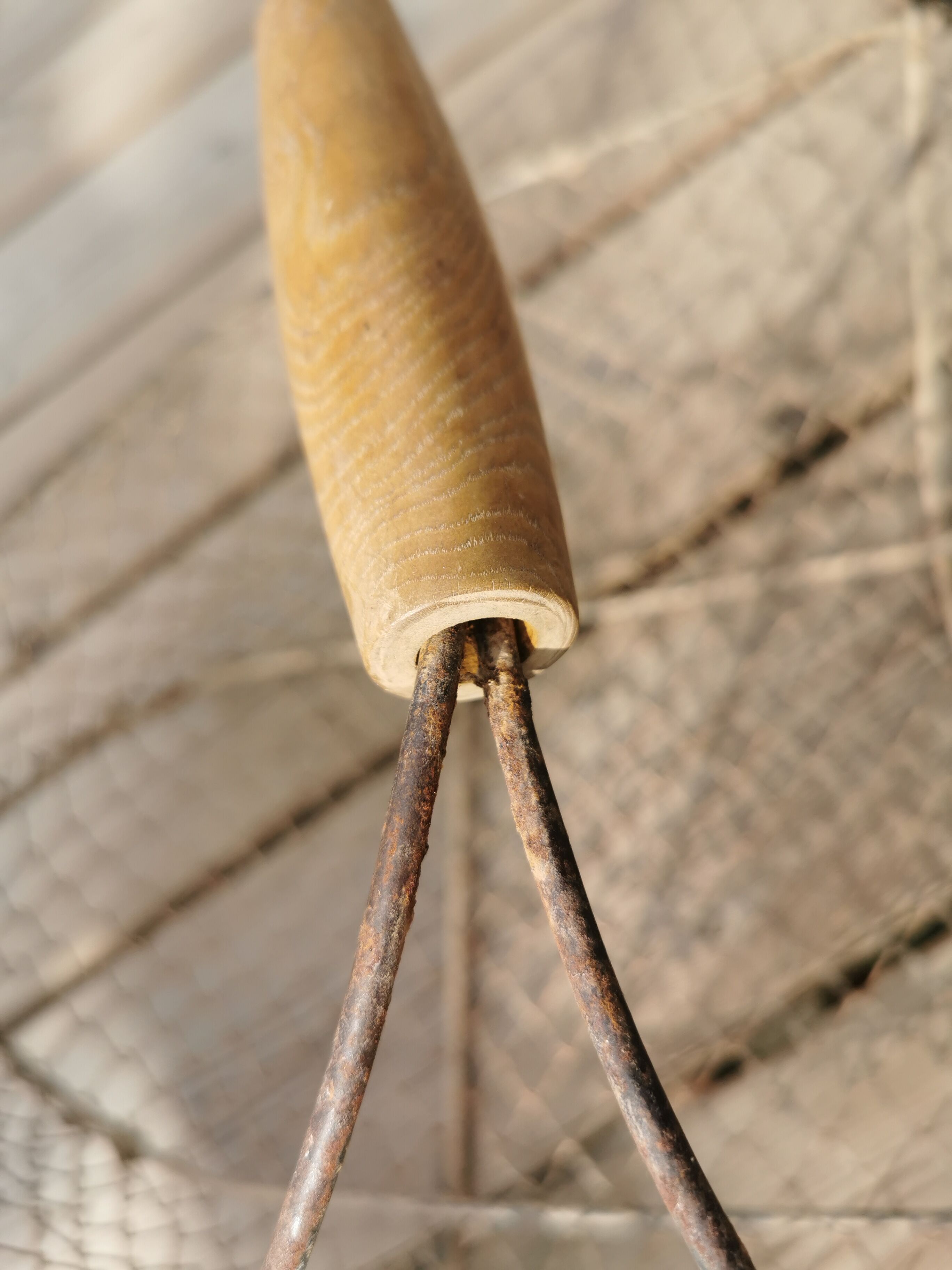 Old mesh metal basket