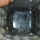 Lalique glass ashtray bowl with frosted finish, engraved with wave design, signed Lalique.
