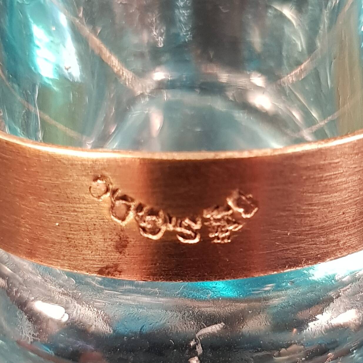 Blue Art Nouveau carafe