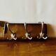 Wooden wall coat rack with vintage mirror - 6 hooks