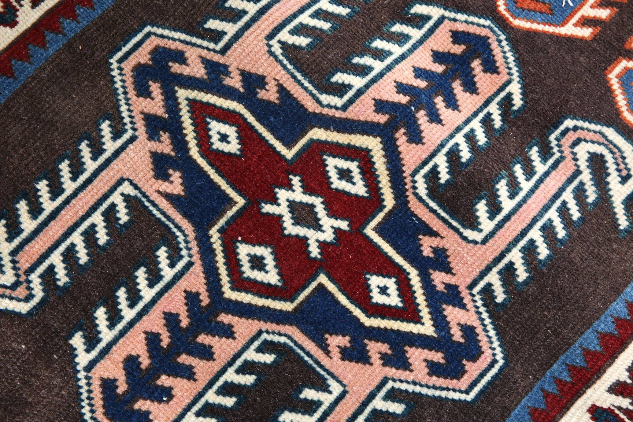 Pink & Blue Long Turkish Vintage Runner Rug, 80x398Cm