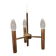 Chandelier with 3 light sources, made of metal and brass. 1960-70s