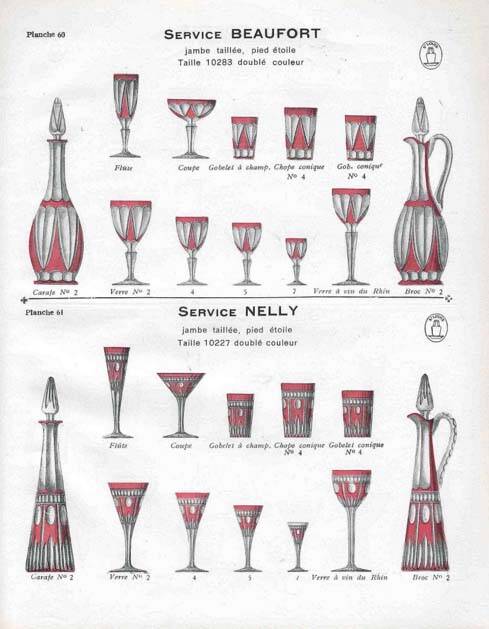 Antique Overlay NELLY carafe in crystal lined with cobalt blue SAINT-LOUIS 1930