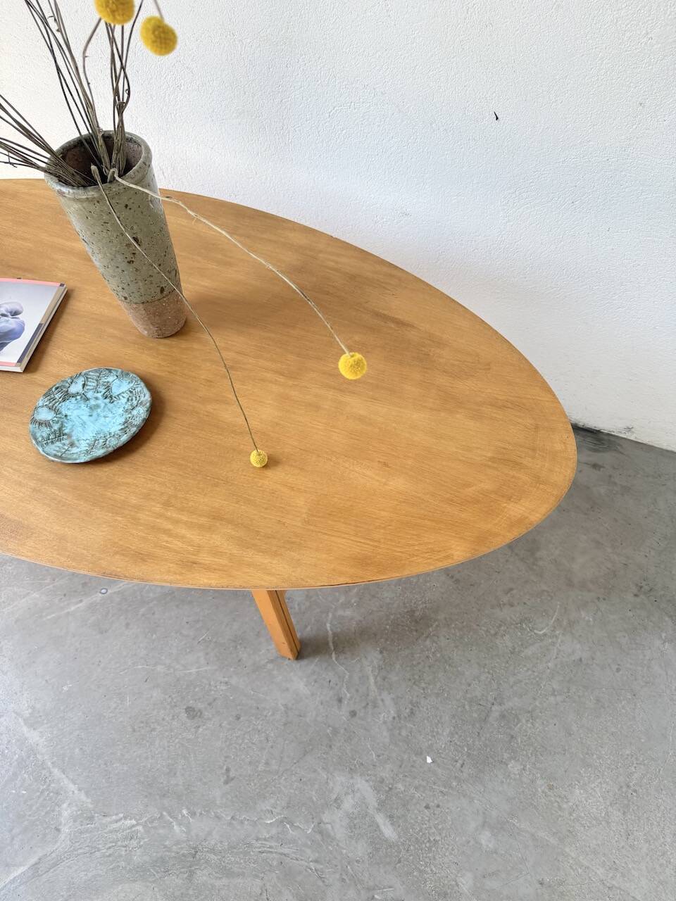 Oval coffee table beech 1980 Aalto Ikea
