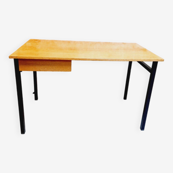 Bureau bois et métal noir