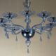 Venetian glass chandelier in blue Murano, circa 1980.