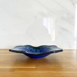 Large vintage blue ceramic empty pocket