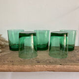 5 vintage emerald green glasses