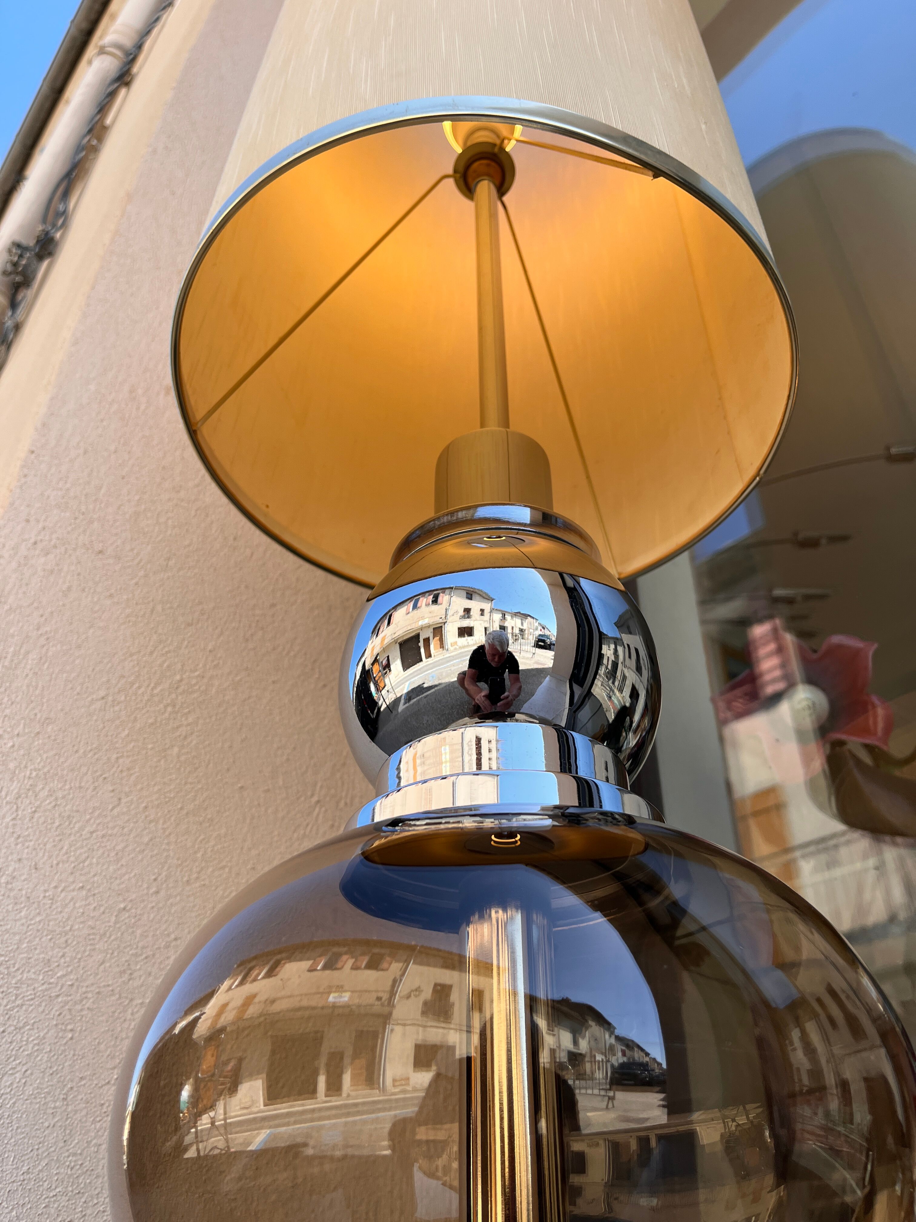 70s design glass sun lamp